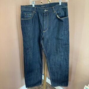 Men's Relax Baggy Fit Jeans 36Wx30L Dark Wash Denim Casual Wear